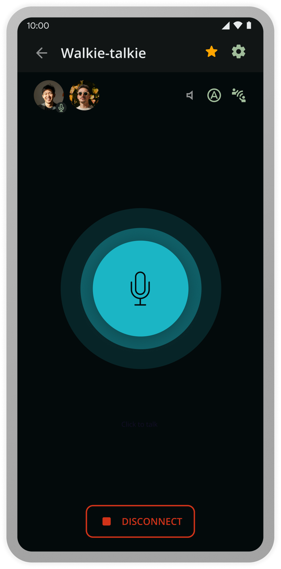 Mobile Talkie App Screenshot